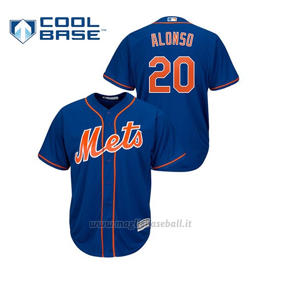 Maglia Baseball Uomo New York Mets Pete Alonso Cool Base Majestic Alternato Blu